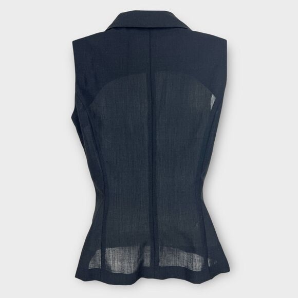 90s Y2K Cocorita Gerolamo Black Preppy Collared Suit Vest Heart Buttons 0 XXS - Picture 2 of 9